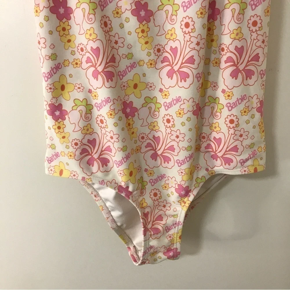 3/$15  x Forever 21 girls ONE PIECE floral hibiscus print bathing suit size 9/10